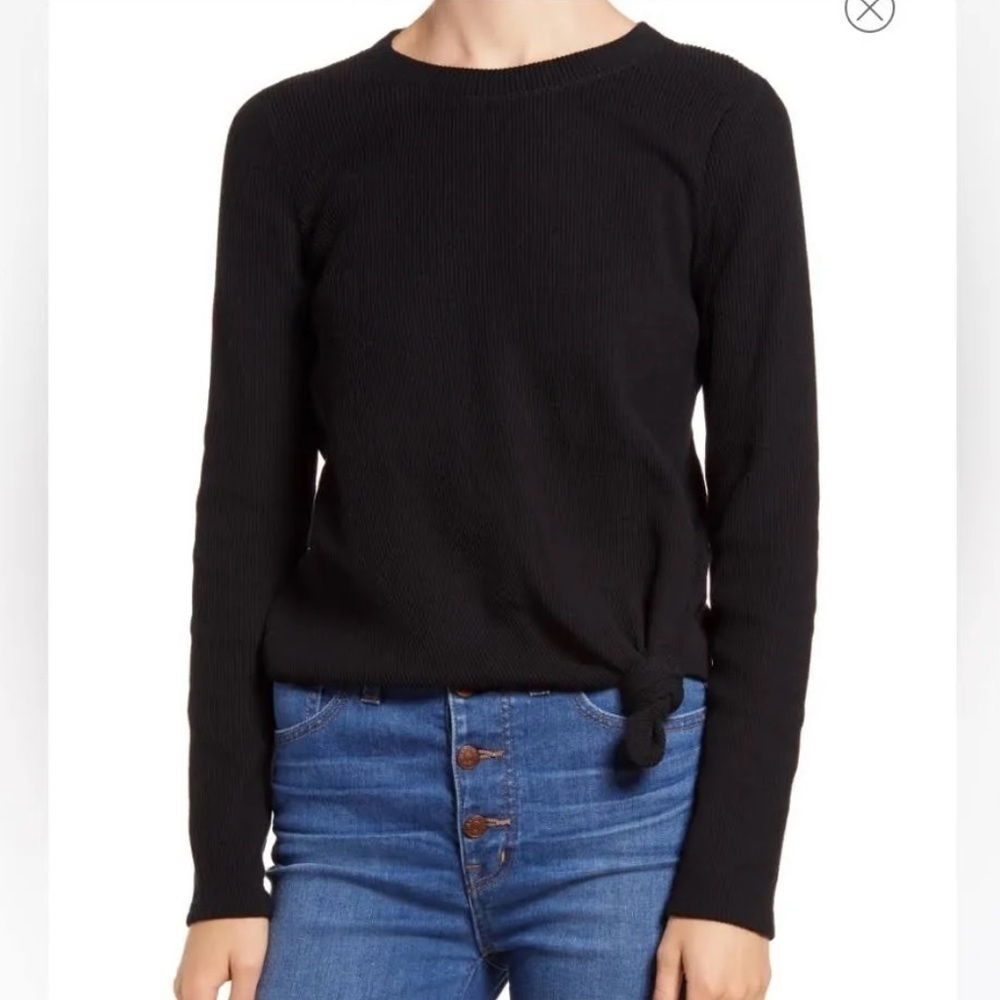 Madewell Elwood Jacquard Knot Front Top